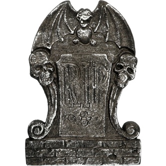 Halloweenská dekorace - náhrobek okřídlený démon R.I.P. - 25 x 36 cm