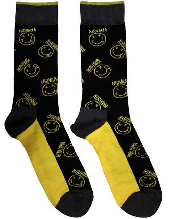 Unisex ponožky Nirvana: Žlutý šťastný obličej (velikost EU 40-45)