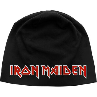 Zimní čepice Iron Maiden: Červené logo (univerzální) bavlna