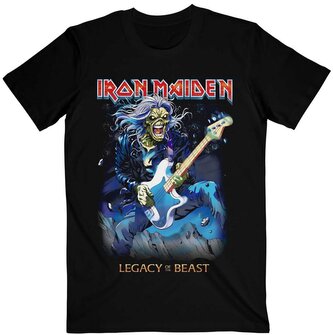 Pánské tričko Iron Maiden: Eddie na basu (L) černá bavlna