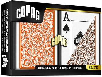 Karty COPAG Elite Orange Brown Double Poker Jumbo