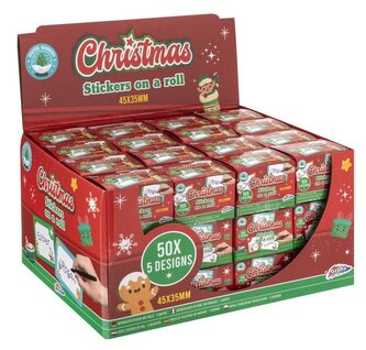 VÁNOČNÍ SAMOLEPKY, 50 KS, 5 VZORŮ