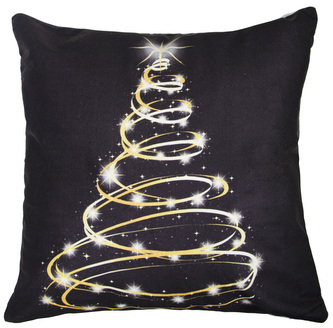Vánoční polštář VELVET SPARKLY 40x40 cm černá mikrovlákno