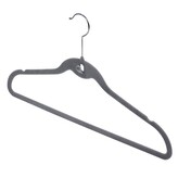 Kaskádové sametové ramínko sada 3ks - šedá