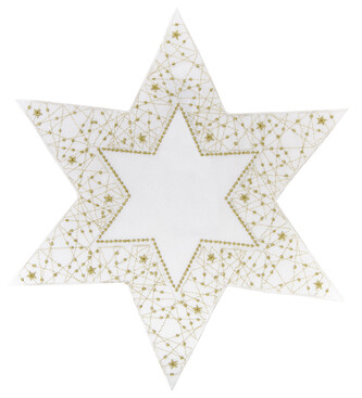 Vánoční dekorační ozdobný ubrousek WHITE STAR  O 30 cm