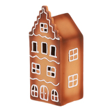 Domek perníkový - keramika, LED osvětlení, hnědý