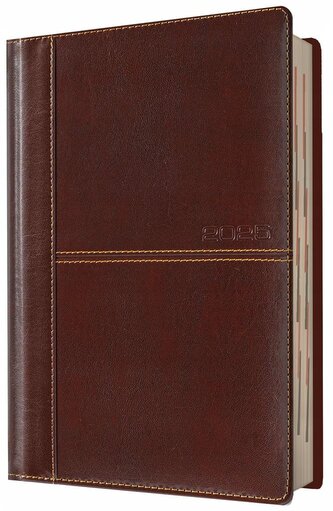 Kalendarz 2025 A5 dzienny brązowy