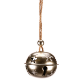 Rolničky kovové velké - na pověšení, champagne, cena za balení (6 ks).