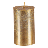 Svíčka sloupcovitá nižší - parafínový vosk, bez vůně, barva metalická zlatá.