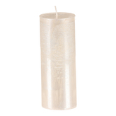 Svíčka sloupcovitá vyšší - parafínový vosk, bez vůně, barva metalická bílá.