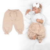 Mušelínové kalhoty Girl, Nature, béžové, vel. 62; 62 (2-3m)