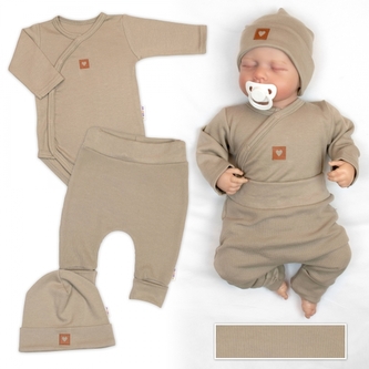 Rostoucí 3dílná sada pro miminko Nature - taupe, vel. 56/62; 56/62 (0-3m)
