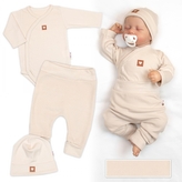 Rostoucí 3dílná sada pro miminko Nature - béžová; 50/56 (0-2m)