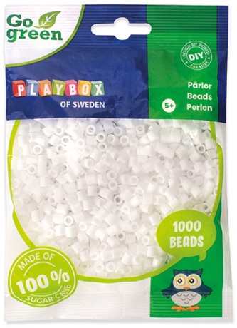 Zažehlovací korálky 1000ks bílé Go Green