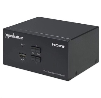 Manhattan HDMI přepínač, 2-Port Dual-Monitor HDMI KVM Switch, 4K@30Hz, černá Manhattan HDMI přepínač, 2-Port Dual-Monitor HDMI KVM Switch, 4K@30Hz, černá