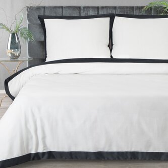 Povlečení DUO COLORE II. 100% bavlna bílá/černá 1x 220x200 cm, 2x povlak 70x80 cm francouzské povlečení MyBestHome