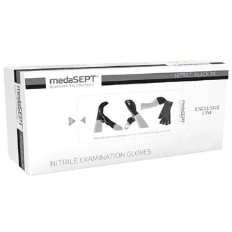 medaSEPT Rukavice jednorázové nitrilové nepudrované černé, M