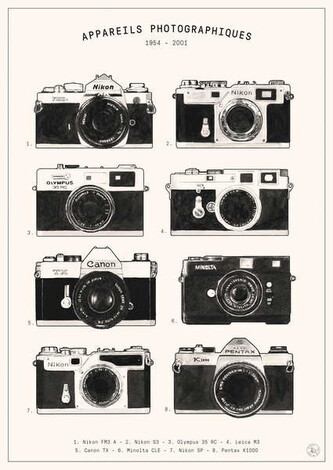 Obrazová reprodukce Cameras, Bodart, Florent, 30 × 40 cm