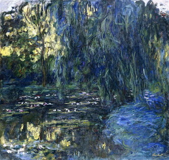 Obrazová reprodukce View of the Lilypond with Willow, c.1917-1919, Monet, Claude, 40 × 40 cm