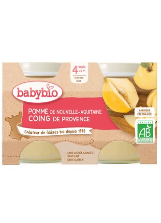 BABYBIO jablko kdoule 2x130g