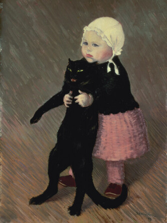 Obrazová reprodukce A Small Girl with a Cat (1889), Theophile Alexandre Steinlen, 30 × 40 cm