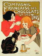 Obrazová reprodukce Poster Advertising the French Company of Chocolate and Tea, Steinlen, Theophile Alexandre, 30 × 40 cm