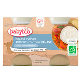 BABYBIO Brassé  z kozího mléka meruňka banán 2x130 g - NOVINKA 2021