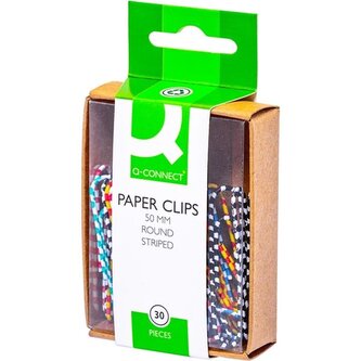 Kancelářské sponky Q-Connect 50 mm,mix barev, 30ks
