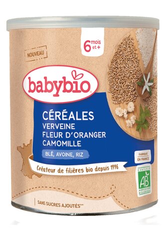 BABYBIO nemléčná kaše s verbenou, pomerančovým květem a heřmánkem 220 g