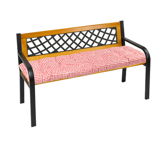 Sedák na lavici prošívaný - Kostička červená - 40x120 cm Sedák na lavici prošívaný - Kostička červená - 40x120 cm
