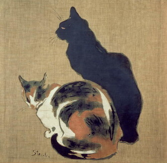 Obrazová reprodukce Two Cats, 1894, Theophile Alexandre Steinlen, 40 × 40 cm