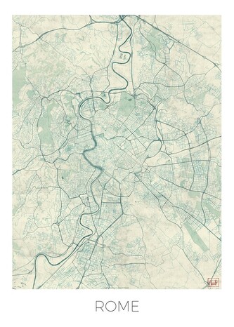 Mapa Rome, Hubert Roguski, 30 × 40 cm