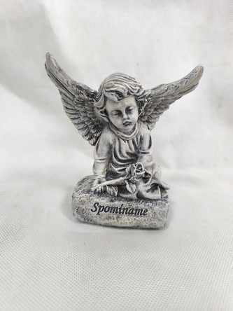 (SK) Anděl na srdíčku Spomíname 12x10,5x6 cm
