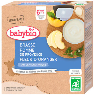 BABYBIO Brassé jablko  pomerančový květ 4x85 g - NOVINKA 2021