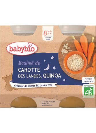 BABYBIO mrkvové mouliné s quinoa 2x200 g