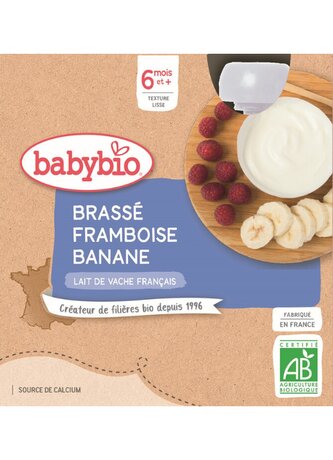 BABYBIO mléčná svačinka malina banán 4x85g