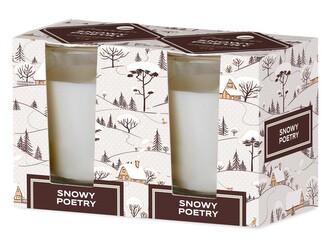 Emocio Sklo 52x65 mm 2ks v krabičce Snowy Poetry - Snowflakes, vonná svíčka