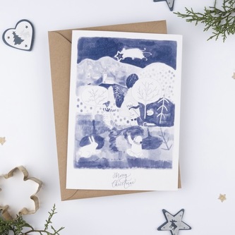 Be Nice vánoční  přání - Merry Christmas blue