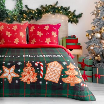 Vánoční mikrovláknové povlečení MERRY CHRISTMAS II. 1x 140x200 cm, 1x povlak 70x80 cm MyBestHome