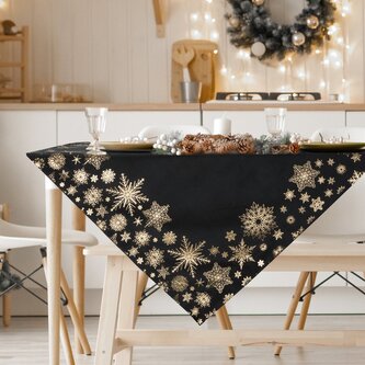 Vánoční ubrus na stůl HAPPY HOLIDAYS černá 85x85 cm Mybesthome