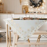 Vánoční ubrus na stůl HAPPY HOLIDAYS bílá 85x85 cm Mybesthome
