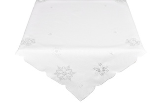 Ubrus Vánoční, Bílo stříbrné Vánoce, bílý pr. 35 cm