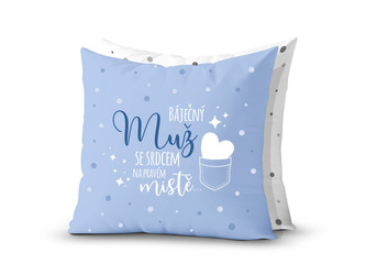 Nekupto Dárkový polštář Báječný muž se srdcem na pravém místě