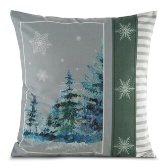 Vánoční polštář XMAS FOREST šedá 45x45 cm MyBestHome