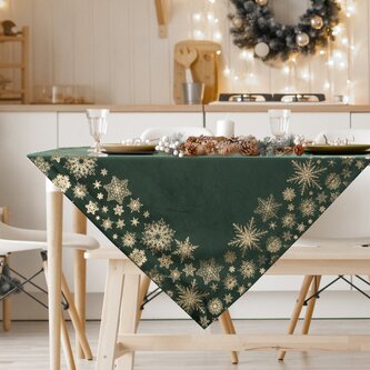 Vánoční ubrus na stůl HAPPY HOLIDAYS zelená 85x85 cm Mybesthome