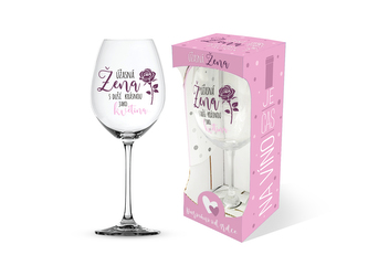 Nekupto Sklenice na víno Úžasná žena s duší krásnou jako květina