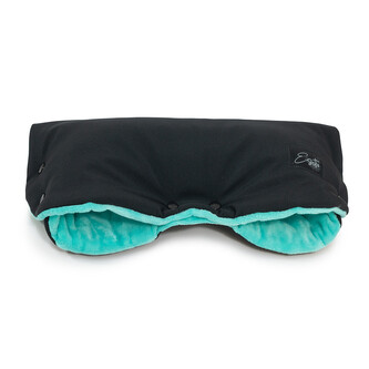 Rukávník na kočárek Mikroplyš softshell Black / Mint; Barva: černá / zelená; Velikost: 45 x 53 cm