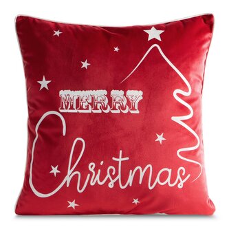 Vánoční polštář MERRY CHRISTMAS červená 45x45 cm MyBestHome