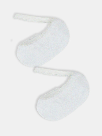 NOVITI SB067-G-01 Skarpety niemowlęce z koronką białe 6-12m