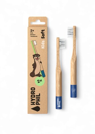 Hydrophil Dětský bambusový zubní kartáček - Vydra (2 ks) - extra jemné štetinky